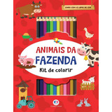 Kit De Colorir Animais Da Fazenda Edição 1 Com 12 Lápis De Cor Ano 2023 Em Português Editora Ciranda Cultural