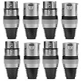 Kit De Conectores XLR 4 Macho E 4 Fêmea- Plugs De Áudio Profissional De Metal