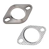 KIT DE CONEXÃO DE FLANGE DE ESCAPE AÇO INOX 2 PARAFUSOS PARA DOWNPIPE CATBACK 2IN