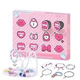 Kit De Confecção De Pulseiras De Natal- Kit De Confecção De Joias Para Meninas - Kit Para Fazer Pulseira Com Pingente De Tema De Natal-Kit De Contagem Regressiva De 12 Dias- Suprimentos Para Festas- A
