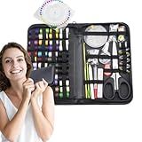 Kit De Costura Com Estojo Kit De Costura De Estojo Compacto De PU Com Design De Zíper Para Iniciantes Produtos Artesanais De Costura Para Malas Pastas Carros Gavetas De Mesa Armários Buniq