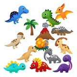 Kit De Costura Infantil De Dinosauros Com 14 Peças