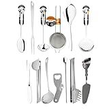 Kit De Cozinha 13 Peças Garfo Espátula Escumadeira Colher Pegador Abridor