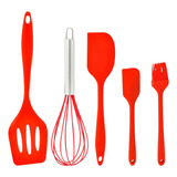 Kit De Cozinha Utensílios Silicone Espátulas Fuê Pincel 5pçs