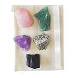 Kit De Cristais Para Iniciantes - Bastão De Selenita, Quartzo Rosa, Quartzo Verde, Ametista, Turmalina Negra E Pirita | Energização, Proteção, Equilíbrio E Cura Emocional Para Iniciantes No Mundo Dos Cristais.
