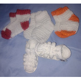 Kit De Crochê 3 Meias E 1 Sandália Para Rn