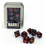 Kit De Dados  Marble   Brown Black Cor Marrom escuro