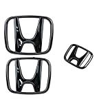 Kit De Emblema Preto De 3 Peças Para Honda Civic 2022-2025 Sedan - Substituição De Emblemas Dianteiros- Traseiros E Volantes- Compatível Com O Modelo Honda Civic