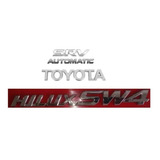 Kit De Emblemas Hiluxsw4 + Toyota + Srv + Adesivo Automatic