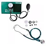 Kit De Enfermagem Com Medidor De Pressão Estetoscopio Duplo Verde