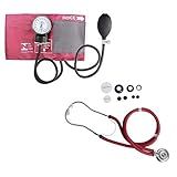 Kit De Enfermagem Com Medidor De Pressão Estetoscopio Duplo Vinho 
