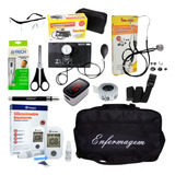 Kit De Enfermagem Completo Várias Cores Com Esfigmo E Esteto