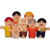 Kit De Fantoches Família Branca Com 7 Peças Simque
