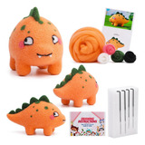 Kit De Feltragem Animal Needle Com Feltro De Lã Laranja Para
