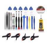 Kit De Ferramentas 21 Pcs Cola Grampos Manutenção Celular