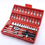 Kit De Ferramentas Com 46 Peças Aço Inox Maleta Multiuso