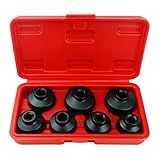Kit De Ferramentas De Chave De Tampa De Filtro De óleo De 7 Peças Inclui 24 Mm 27 Mm 29 Mm 30 Mm 32 Mm 36 Mm Conjunto De Soquetes De 38 Mm Compatível Com Mercedes Benz VW BMW E Mais Caixa De Filtro De óleo Automotivo Preto 