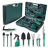 Kit De Ferramentas De Jardinagem 10 Peças Maleta - AMOVO Fox Garden - Metal - Verde - GARDEN-TOOL-SET