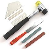 Kit De Ferramentas Luthier Para Guitarra Cabo De Traste De Guitarra Com Duas Cabeças Martelo De Borracha De Fio De Traste De Guitarra Coroação De Lima Luthier Balancim De Traste De Aço Inoxidável Protetores De Fingerboard E Pedra De Moagem Para Guitarra