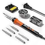 Kit De Ferro Para Soldar Pistola De Solda De 60W Ferramenta De Kit De Ferro De Solda 9 Em 1 Temperatura Ajustável De 200 A 450 5 Pontas De Ferro De Soldar Fio De Solda Suporte De Ferro De Solda Para Soldagem E Reparo