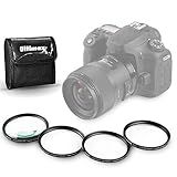 Kit De Filtro De Close Up Macro HD De Quatro Peças Profissional Ultimaxx De 58 Mm 1 2 4 10 Filtros De Dioptria Para Canon EOS 90D 80D 77D 70D Rebel T7 T7i T6i T6 T6s T5i T5 T4i T3i T100 SL3 SL2 SL1