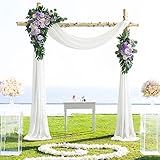 Kit De Flores Artificiais Para Casamento Pacote Com 3 Tecido Drapeado Para Casamento Com Flores E Guirlandas Para Decoração De Cerimônia E Cenário De Recepção Lilás Sujo