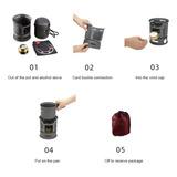 Kit De Fogões A Álcool Para Acampamento Em Liga De Alumínio