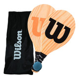 Kit De Frescobol Wilson Madeira Pinus 2 Raquetes 1 Bola