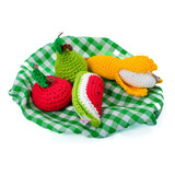 Kit De Frutas Coloridas Em Crochê Para Crianças