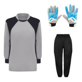 Kit De Goleiro Infantil Camisa Calça Acolchoada Luva