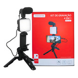 Kit De Gravação De Vídeos 4 Em 1 Blogueiros Led Smartphones