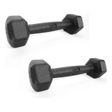 Kit De Halter Sextavado Pintado Com Pares De 1kg E 2kg