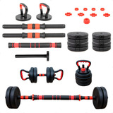 Kit De Halteres E Anilhas Ajustáveis Academia Fitness Treino