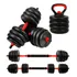 Kit De Halteres E Anilhas Ajustáveis Kettlebell Academia Fit Cor Preto