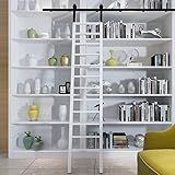 Kit De Hardware De Escada Deslizante De Biblioteca De Hardware De Escada Rolante Preta Sem Escada Conjunto De Trilhos De Hardware De Trilho Suspenso De Escada Deslizante Trilho De Escada Móvel