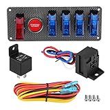 Kit De Ignição Push To Start Painel De Interruptor De Corrida Painéis De Balancim Automotivos Kit De Controle De Botão De Partida Do Motor 6 Em 1 Para Carros De Corrida 12 V