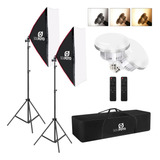 Kit De Iluminação Doha Softbox Tripé Lâmpada 85w E Bolsa