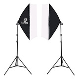 Kit De Iluminação Duplo Softbox Com