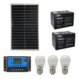 Kit De Iluminação Painel Solar 60w Bateria 3 Lampadas 12v