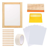 Kit De Impressão De Tela Impressão Serigráfica De Madeira D