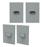 KIT DE INTERRUPTOR E TOMADA 10A DUBAI GRIS MATTE ENERBRAS CINZA BASICO RESIDENCIAL