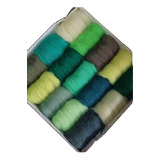 Kit De Lãs Para Feltragem Tons De Verde