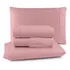 Kit De Lençol 4 Pçs Queen C/ Ponto Palito 400 Fios Rose Desenho Do Tecido Liso
