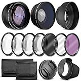 Kit De Lentes Ultra Deluxe Para Câmeras Canon Rebel T3 T5 T5i T6 T6i T7i EOS 80D EOS 77D Com Lente Canon EF S 18 55 Mm IS II STM Inclui Conjunto De Filtro De 7 Peças De 58 Mm Lente Grande