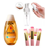 Kit De Limpeza De Cílios Frasco Pump Shampoo Pincel