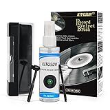 Kit De Limpeza De Discos Kitosun 30 Ml Escova De Gravação De Limpeza De Discos E Fibra De Carbono Antiestática Combinação Perfeita Para Manter Um ótimo Som Para Discos De Vinil LP- Preto- Velvet Brush Kit