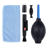 Kit De Limpeza De Lentes E Câmeras Bombinha Caneta E Flanela