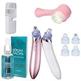 Kit De Limpeza Facial Com Vaporizador Esponja Extrator De Cravos E Sérum Hidratante