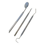 Kit De Limpeza Tártaro Dental sonda Extrator E Espelho 