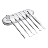 Kit De Limpeza Tártaro Dental Sonda Extrator Espelho 6 Peças